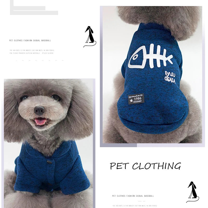 Winter Fishbone Pet Sweatshirt for Cats and Dogs