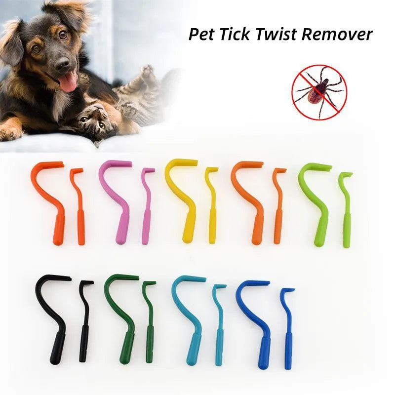 Pet Flea Remover Tool Kit | 2/3 Pcs Plastic Tick Scratching Hook for Cats & Dogs