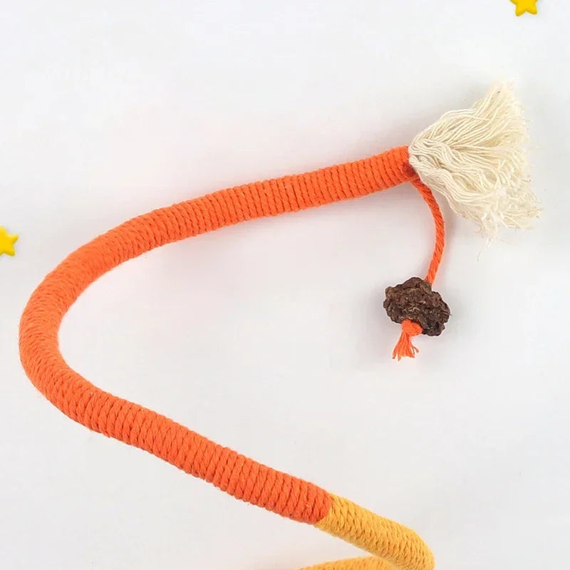 Interactive Cat Chew Toy - Cotton Rope Silvervine Teaser for Kitten Play