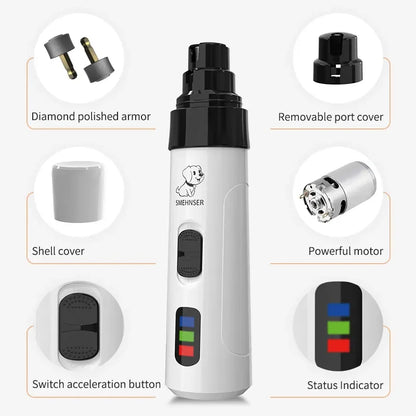 Painless Electric Dog Nail Grinder & USB Charging Trimmer - Happy Tail Center (View 2)