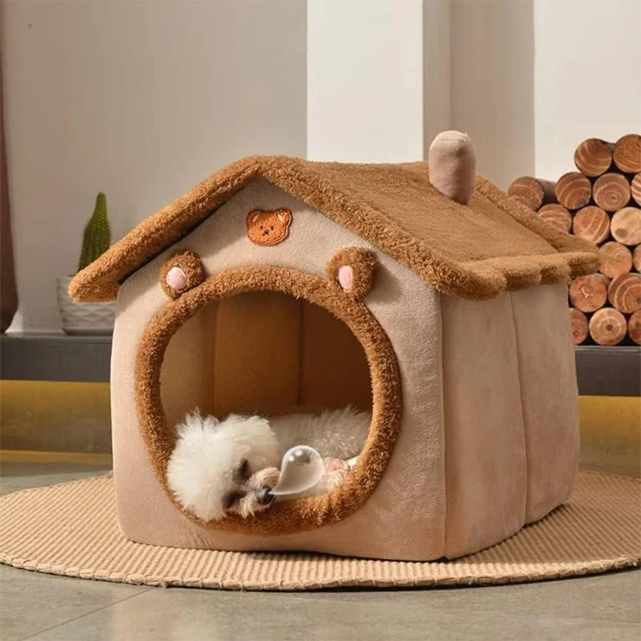 Foldable Removable Washable Pet House - Cat and Puppy Cave Sofa Bed