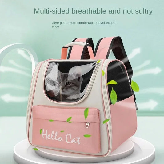 Portable Pet Backpack Carrier - Custom Logo Cat and Dog Bag