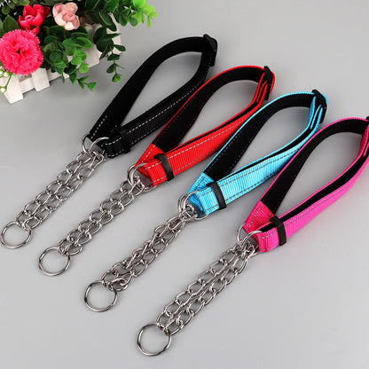 Reflective Adjustable Stainless Steel Choke Collar - Training Collar for Dogs - Happy Tail Center (View 2)
