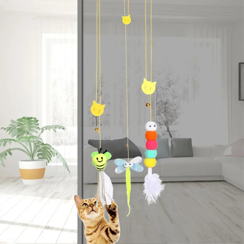 Interactive Elastic Retractable Hanging Cat Toy with Catnip and Mouse for Kittens