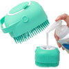 Pet Dog Shampoo Brush - 80ml Cat Massage Comb Grooming Scrubber - Soft Silicone Rubber for Bathing Short Hair