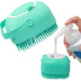 Pet Dog Shampoo Brush - 80ml Cat Massage Comb Grooming Scrubber - Soft Silicone Rubber for Bathing Short Hair