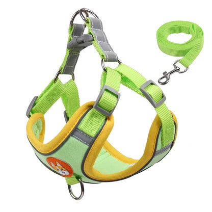 Adjustable Harness Leash Set for Small & Medium Dogs - Reflective Vest for Pet Walking - View 10 - Happy Tail Center