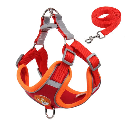Adjustable Harness Leash Set for Small & Medium Dogs - Reflective Vest for Pet Walking - View 8 - Happy Tail Center