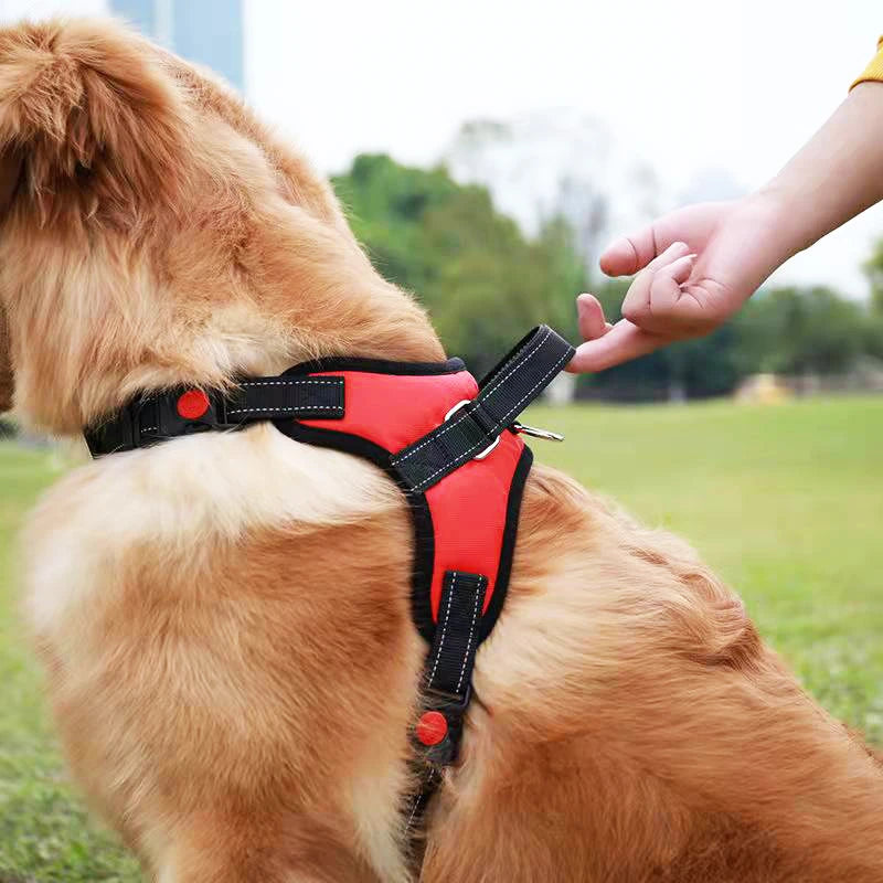 Reflective Saddle Dog Harness - Adjustable No Pull Pet Harness for Walking and Training - Fits Small, Medium, Large Dogs - Happy Tail Center