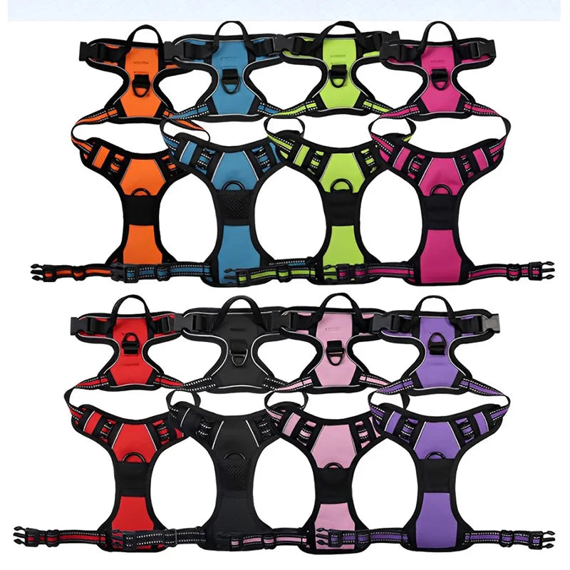 Reflective Breathable Dog Harness with Handle: For Small & Large Dogs