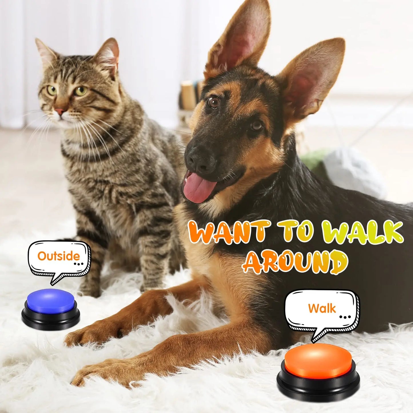 Recordable Talking Pet Toy with Buttons - Portable Dog Communication Tool