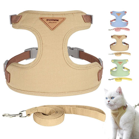 Stylish Cat and Dog Harness with Leash Set: Comfort and Style Combined! - Happy Tail Center