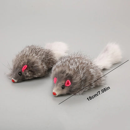 Plush Mouse Cat Toy with Long-Haired Tail - Interactive Kitten Toy for Cats - View 6 - Happy Tail Center