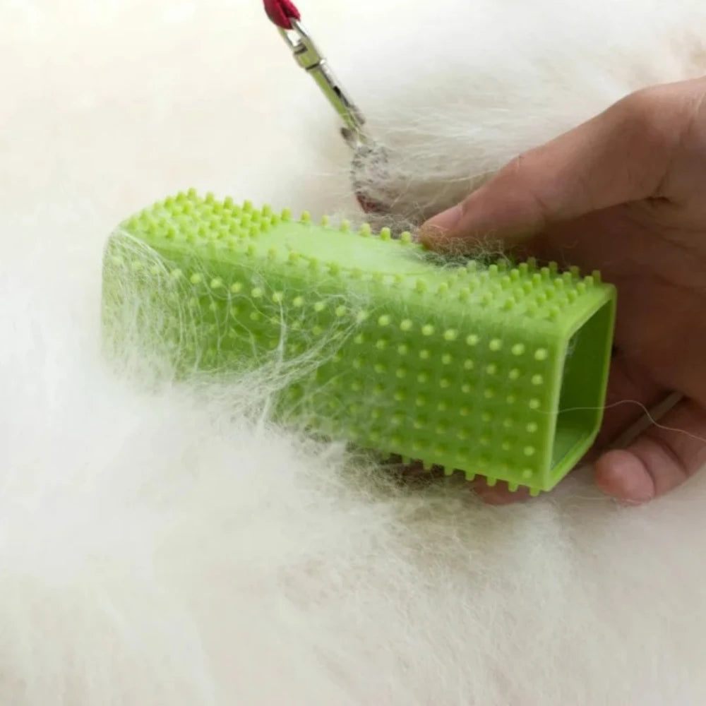 Silicone Dog Hair Remover Brush - Multi-Surface Cleaner for Pet Hair