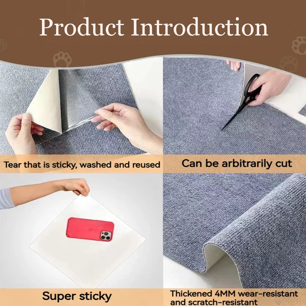 Cat Scratching Board & Sofa Protector - Self-Adhesive Carpet Pad