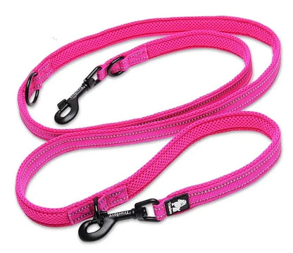 7-in-1 Multi-Function Adjustable Dog Lead: Hands-Free Reflective Leash for Two Dogs - View 9 - Happy Tail Center