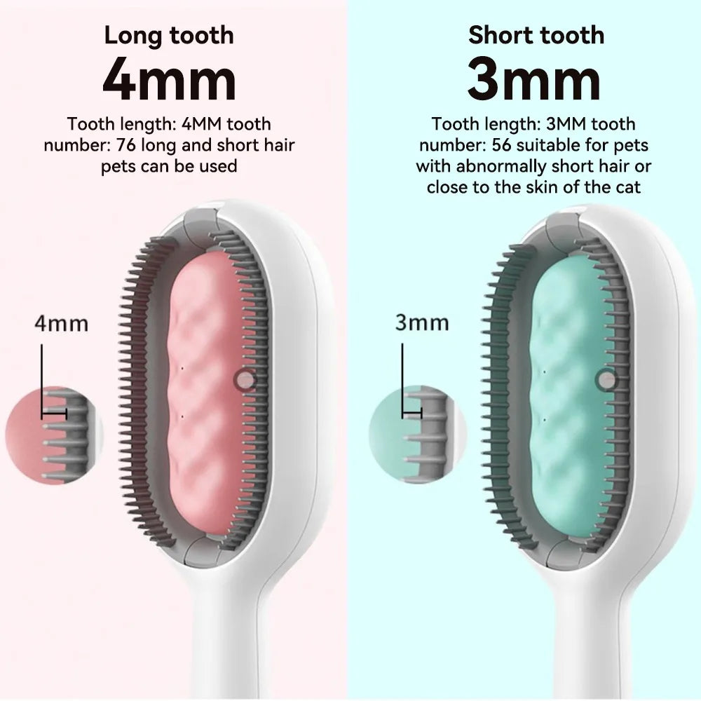 Cat Grooming Brush: Floating Hair Removal Cleaning Comb with Disposable Wipes - Pet Grooming Accessories for Cats and Dogs - Happy Tail Center