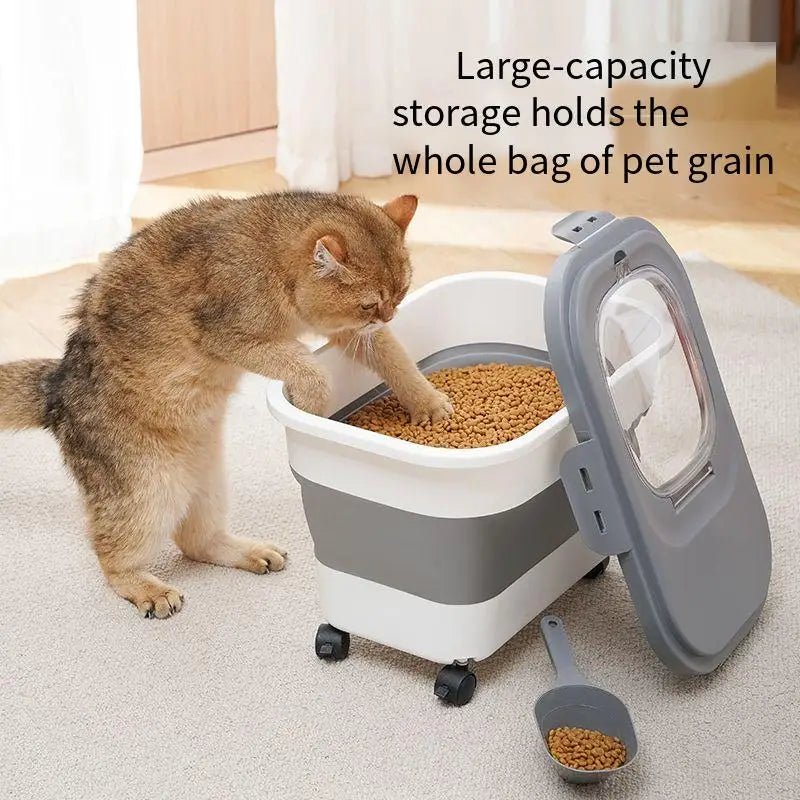 Airtight Collapsible Pet Food Storage Container - 13/33LB Capacity