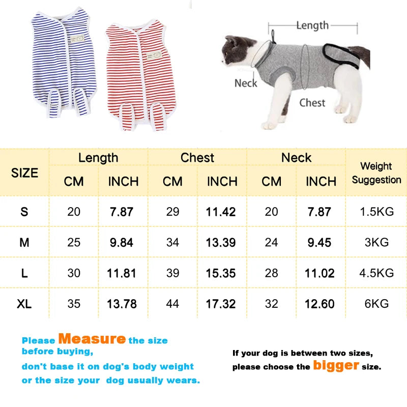 Breathable Pet Recovery Jumpsuit for Cats and Dogs