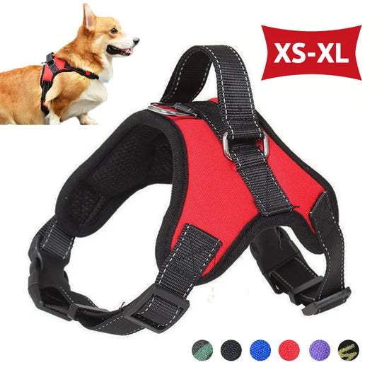 Reflective Saddle Dog Harness - Adjustable No Pull Pet Harness for Walking and Training - Fits Small, Medium, Large Dogs - Happy Tail Center