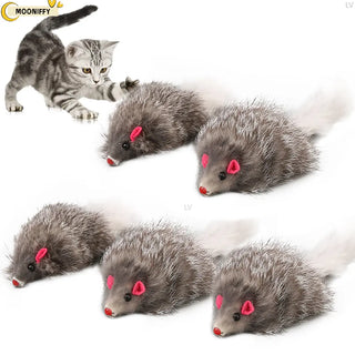 Plush Mouse Cat Toy with Long-Haired Tail - Interactive Kitten Toy for Cats