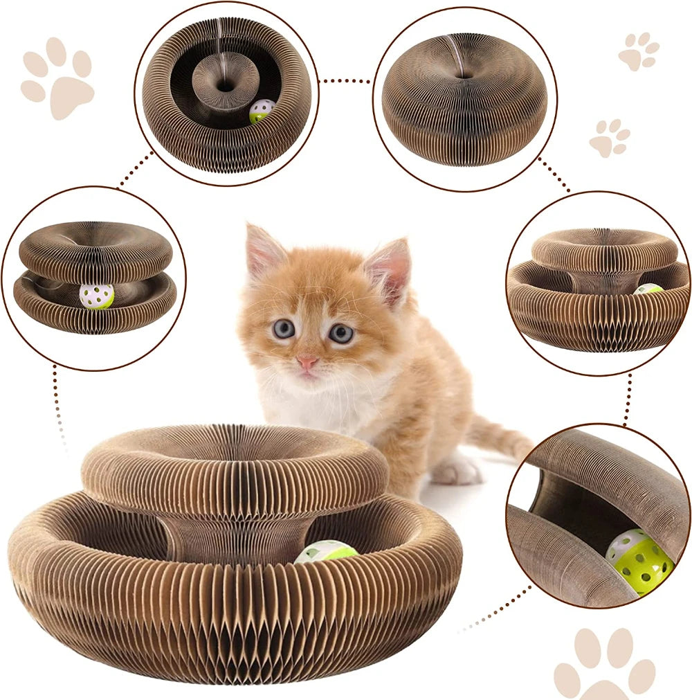 Magic Organ Cat Scratch Board with Bell – Multifunctional Claw Grinding & Climbing Toy - Happy Tail Center