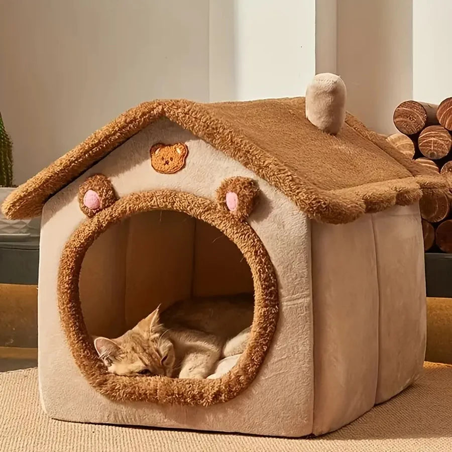 Foldable Removable Washable Pet House - Cat and Puppy Cave Sofa Bed