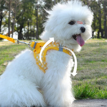 Breathable Plaid Dog Cat Vest Harness Leash Set - Happy Tail Center (View 2)