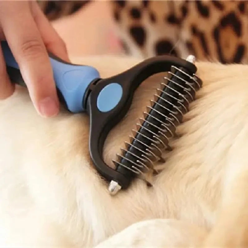 Professional Deshedding Brush for Dogs and Cats - Double-sided Grooming Tool