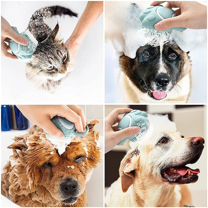 Silicone Pet Bath Brush for Dog and Cat Grooming