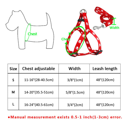 PawPrint Puppy Harness and Leash Set - Safety and Style for Your Little Pup! - Happy Tail Center