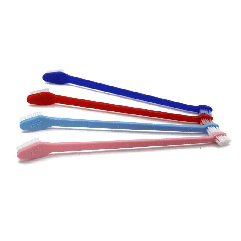 Efficient Double-Head Toothbrush for Dogs and Cats - Multi-Angle Cleaning