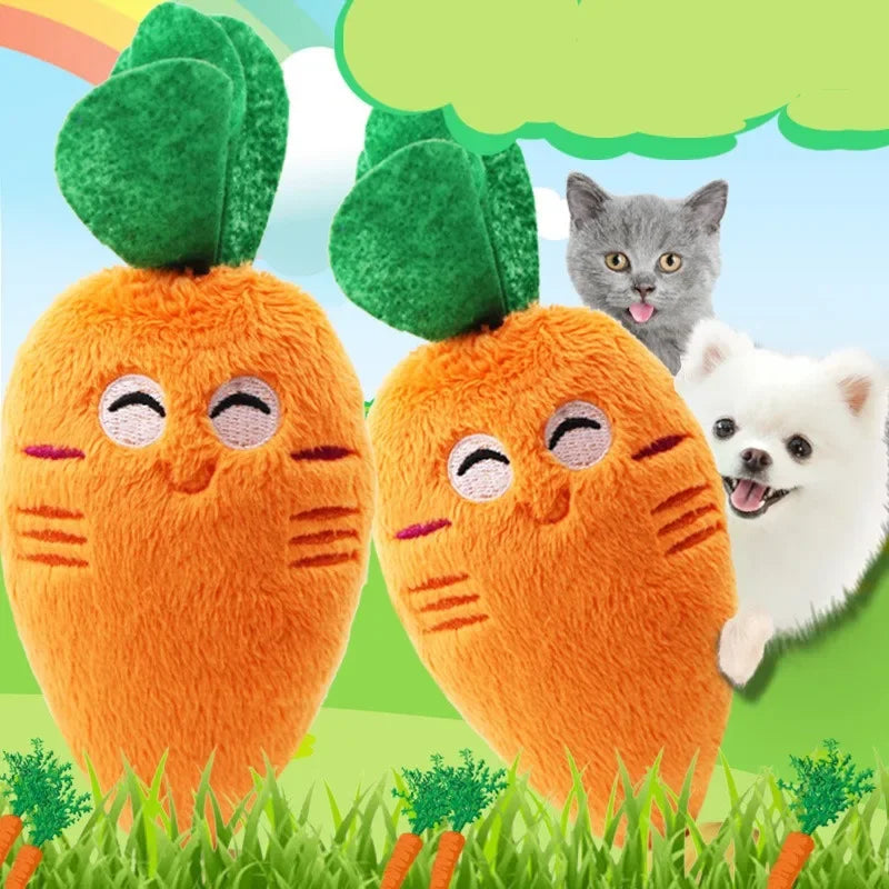 Interactive Carrot Plush Toy for Dogs - Entertaining and Cute Pet Supplies