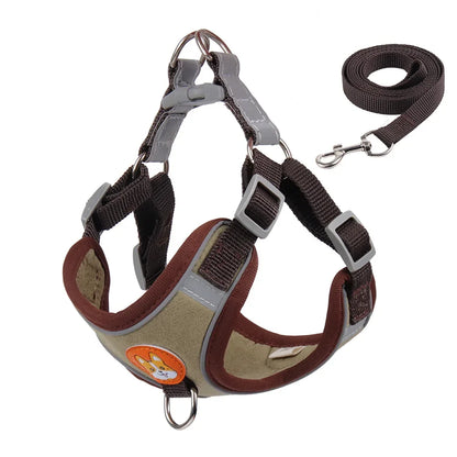 Adjustable Harness Leash Set for Small & Medium Dogs - Reflective Vest for Pet Walking - View 11 - Happy Tail Center