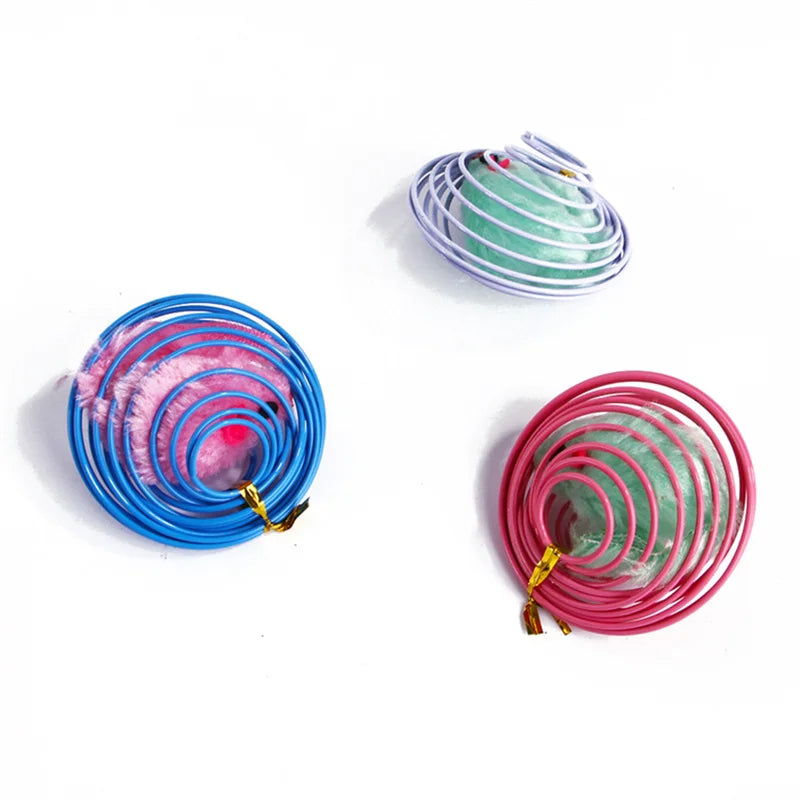 3pcs Mouse in Ball Cage Toys – Interactive Cat Training Toys with Rattle, Plastic Balls for Cats - Happy Tail Center