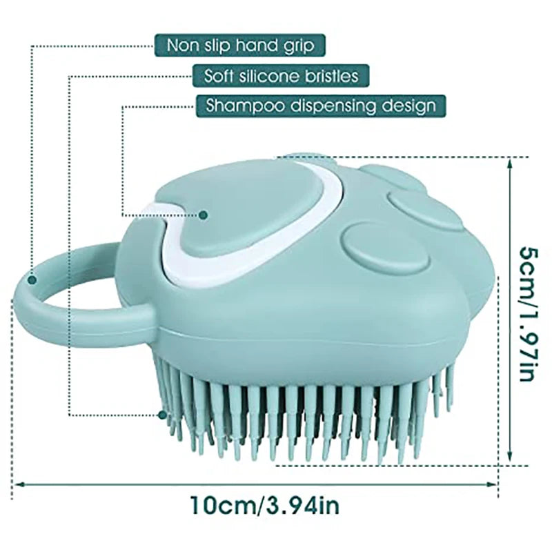 Silicone Pet Bath Brush for Dog and Cat Grooming