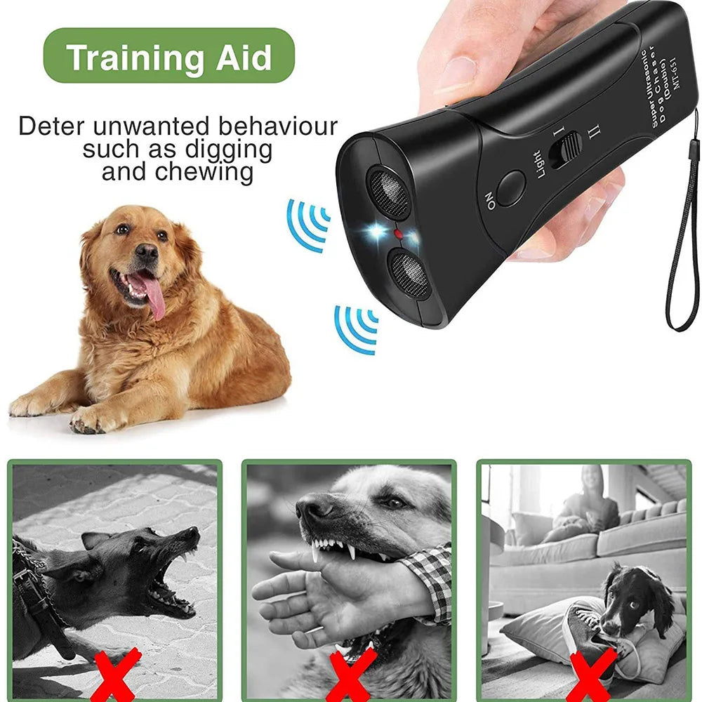 Ultrasonic Anti-Bark Dog Repeller & Trainer with LED Light
