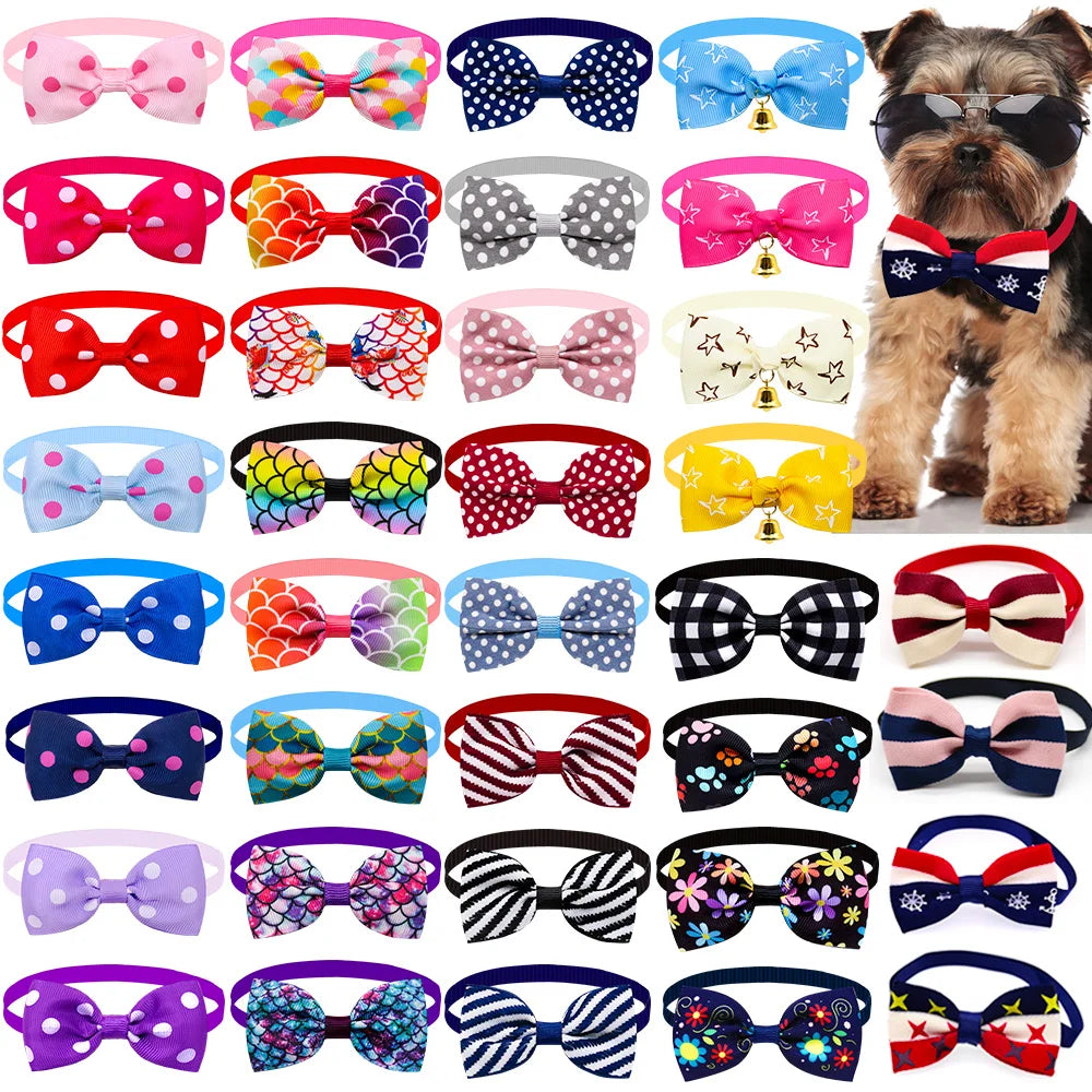 20pcs Bulk Dog Bow Ties - Fashion Accessories for Small Dogs and Cats