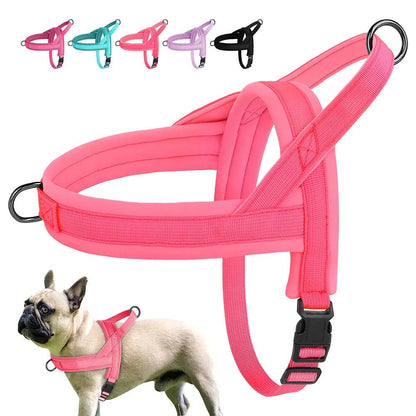 Adjustable Soft No-Pull Dog Harness: Padded Nylon Vest for Small to Medium Breeds - Happy Tail Center