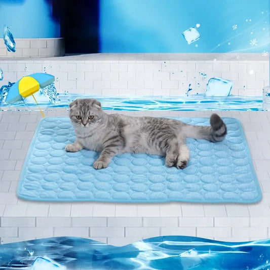 Pet Ice Cooling Mat - Summer Sofa Bed Pad for Cats and Small Dogs