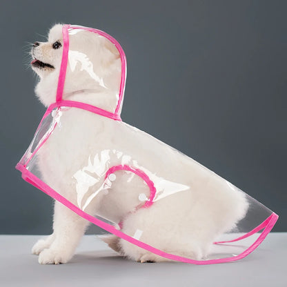 Lightweight Waterproof Hooded Dog Raincoat with Reflective Trim - View 8 - Happy Tail Center