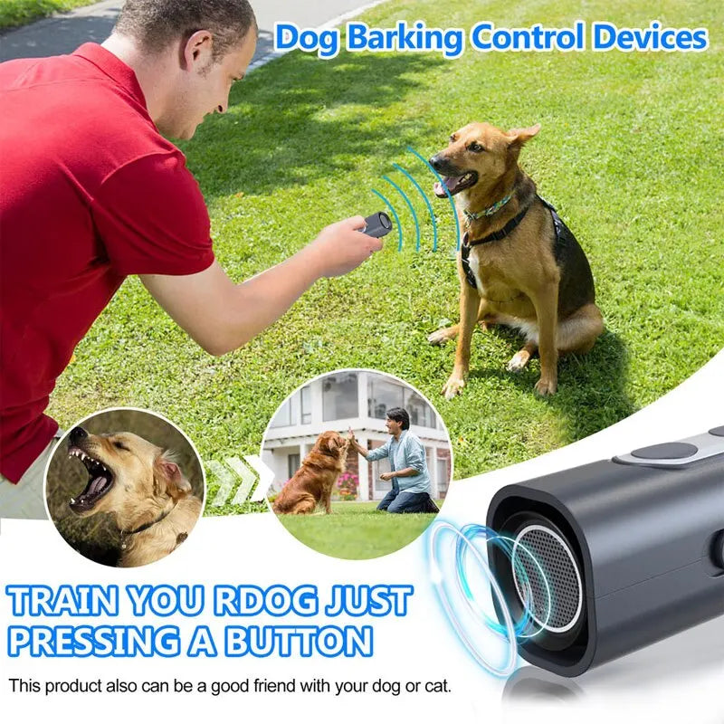 Handheld Ultrasonic Anti-Bark Dog Training & Repeller Device