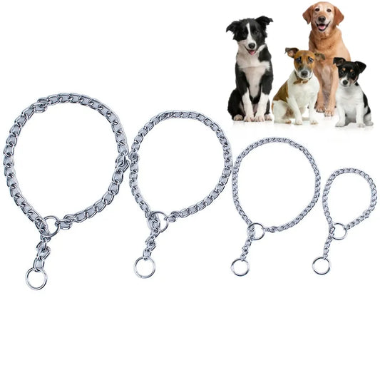 Stainless Steel Slip Chain Dog Collar - Adjustable Pet Accessory for Dogs of All Sizes