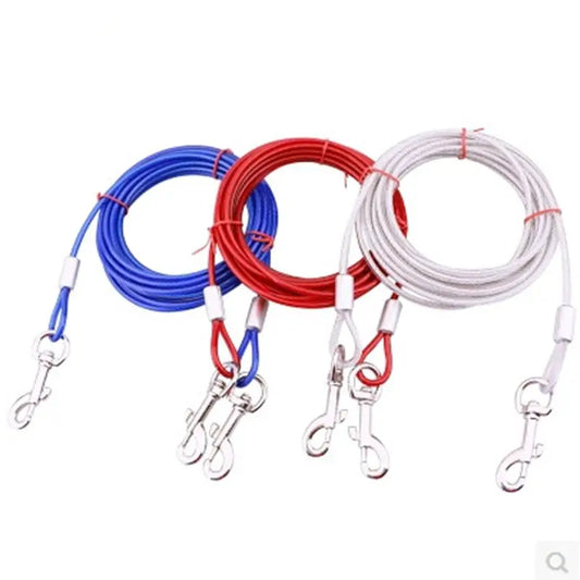 Double Dog Tie Runner Leash - Durable Rope Chain with Metal Hooks