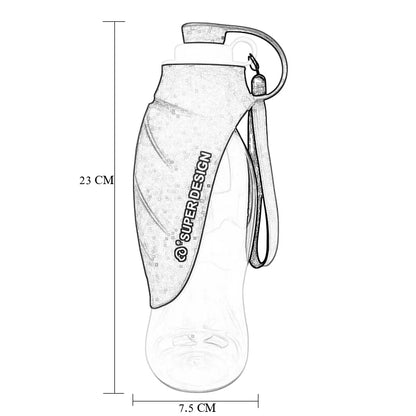 580ml Leak-Proof Portable Dog Water Bottle with Silicone Leaf Bowl - Happy Tail Center (View 6)