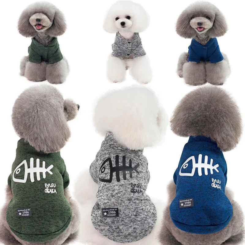 Winter Fishbone Pet Sweatshirt for Cats and Dogs