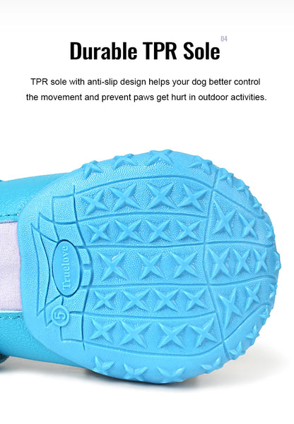 Waterproof Dog Shoes for Large & Medium Dogs - Winter Boots & Paw Protectors with TPR Sole - Happy Tail Center