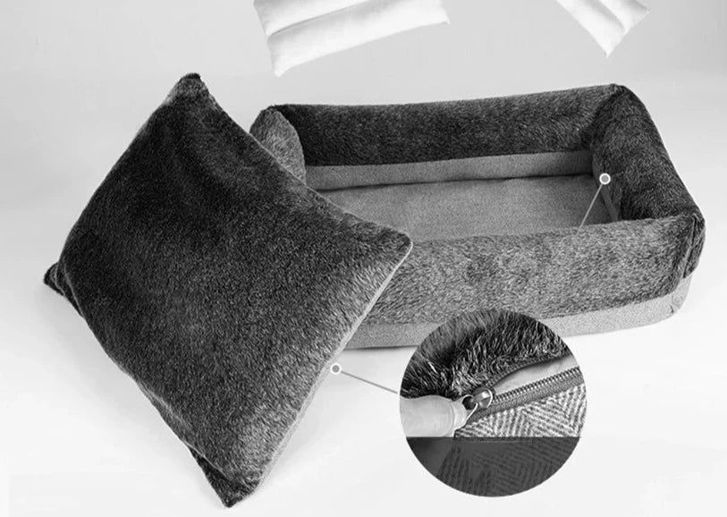 Luxurious Plush Warmer Pet Bed with Modern Design - Happy Tail Center