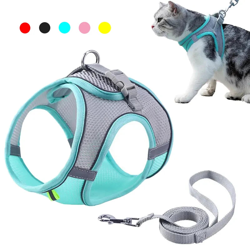 Adjustable Cat Harness & Leash Set: Walking Gear for Cats & Small Dogs