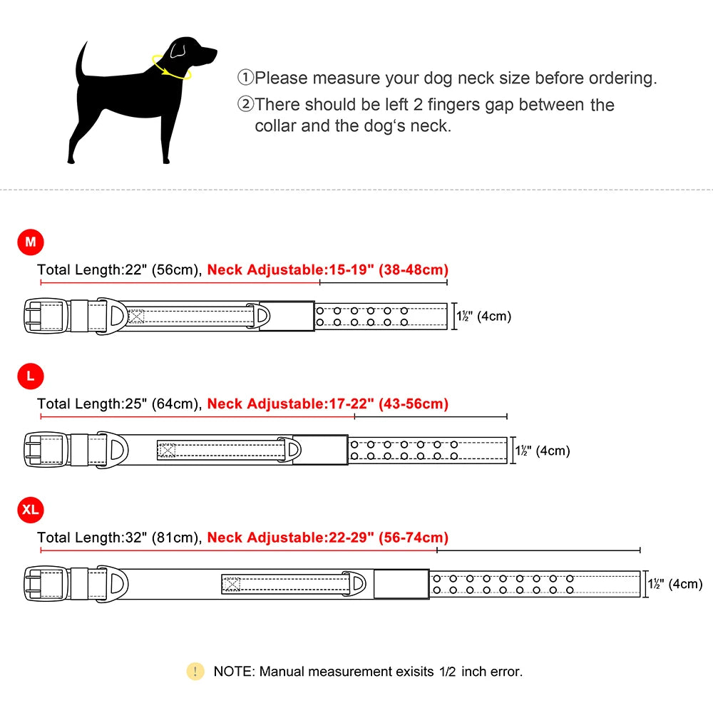 Military Tactical Dog Collar - Nylon Wide Training Collar with Handle for Medium and Large Dogs - Happy Tail Center